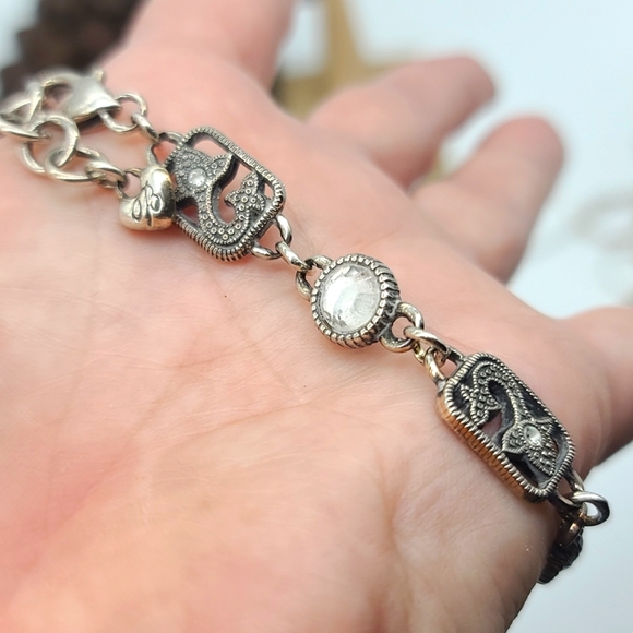 Brighton "PACIFIC HEIGHTS" Coastal Retired Marcasite bracelet! Silver Plated! 🐠 - Picture 8 of 10